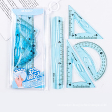 15cm Maths Drawing compass stationery Ruler Set Not Easy To Break Flexible Rulers For Kids School